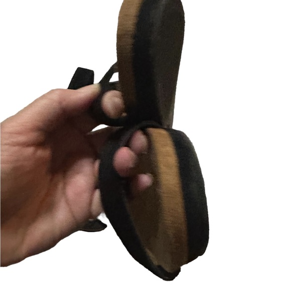 Lucky Brand Women's Karston BLK Suede Ankle Strap Wedge Heeled Sandals US 10M - Picture 9 of 13